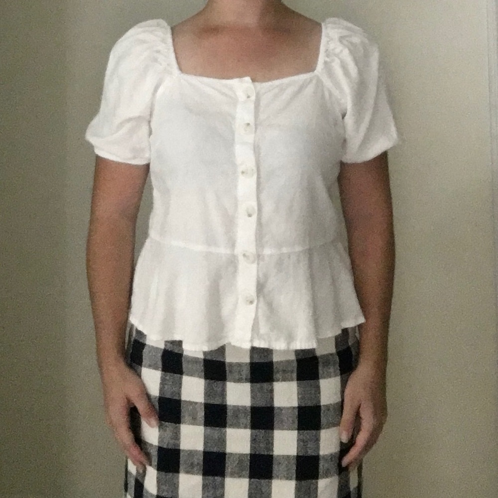 White peplum blouse